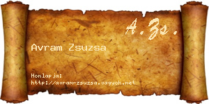 Avram Zsuzsa névjegykártya